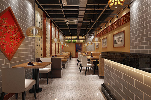 新沂传统中式餐厅餐馆装修设计效果图