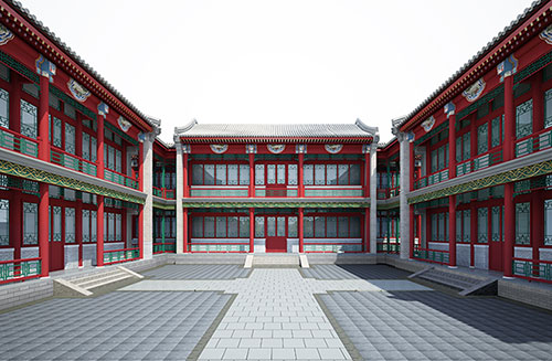 新沂北京四合院设计古建筑鸟瞰图展示