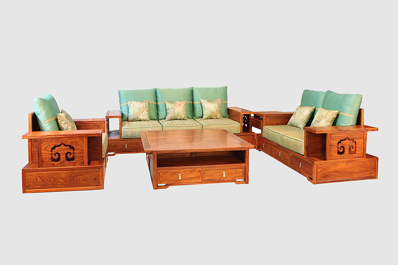 新沂中式实木沙发简直太美了